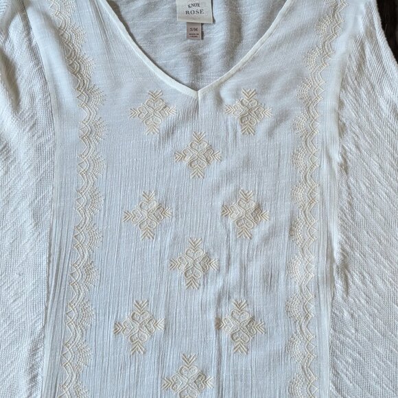 Knox Rose Boho Fringe Poncho Tunic Top – Ivory – Size S/M - Picture 5 of 12